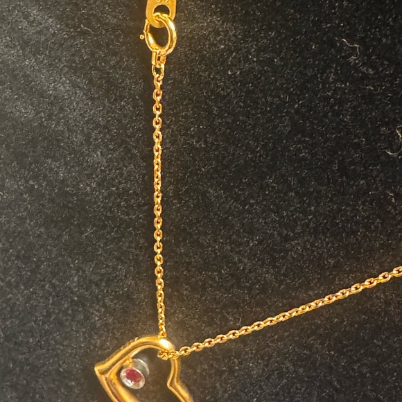 K18 Japan Gold heart Necklace 40cm - Picture 6 of 10